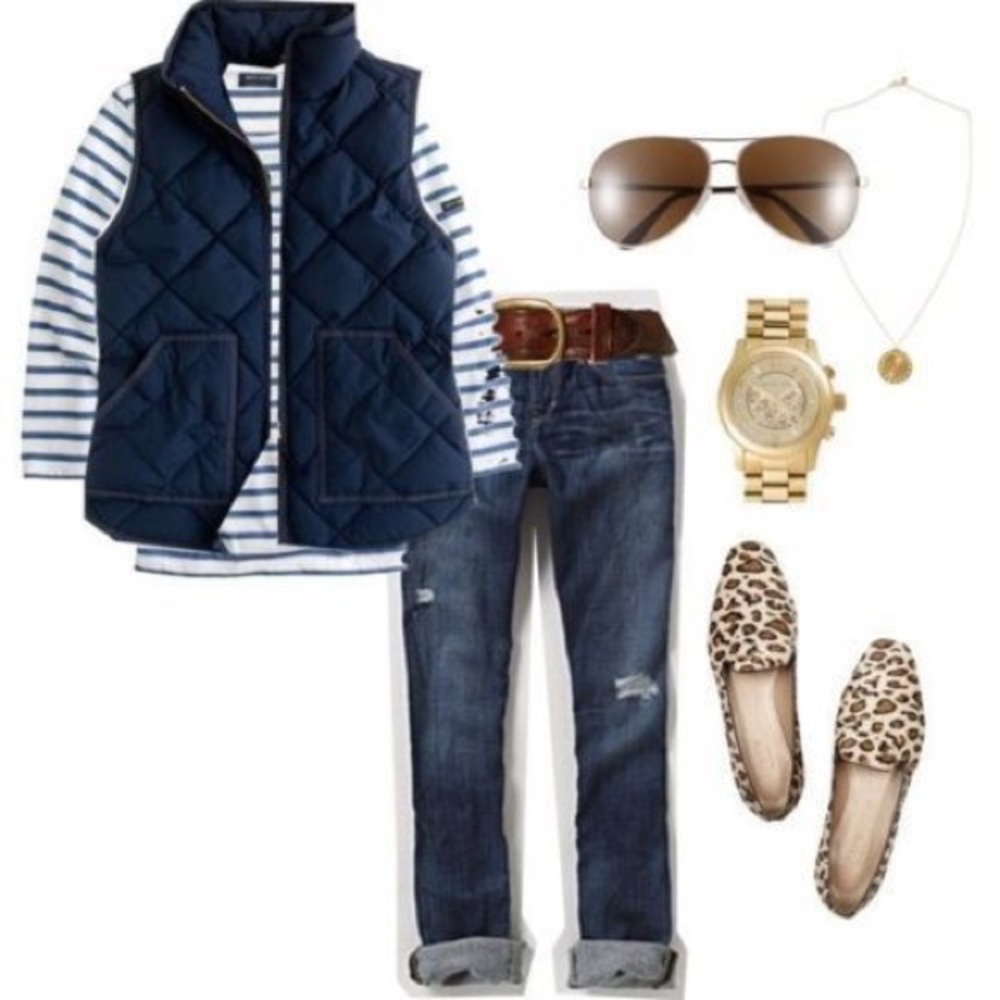 Brand New J Crew Navy Blue Quilted Puffer Vest S